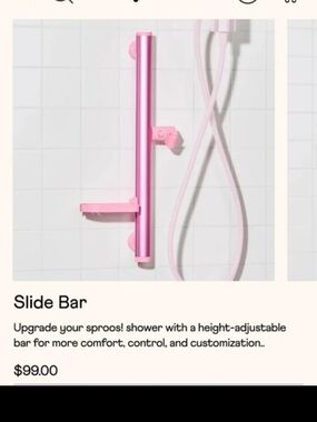 Sproos Pink Adjustable Shower Slide Bar